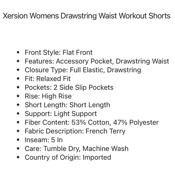 Xersion Women’s Gray High Rise Drawstring Waist Workout Shorts Size XXL - Picture 4 of 7